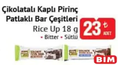 RİCE UP ÇİKOLATALI KAPLI PİRİNÇ PATLAKLI BAR ÇEŞİTLERİ 18 G fiyat ve kampanya bilgisi